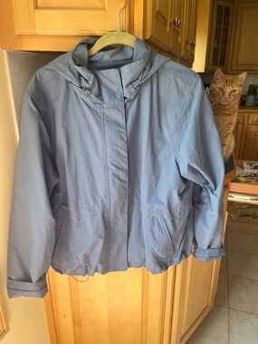 Blue-Gray Altheta Hooded Rain Jacket, L